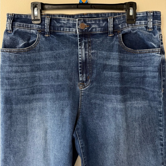 Boston Proper Dark Blue Flare Jeans, size 16, Stretchy!, EUC - Picture 2 of 9